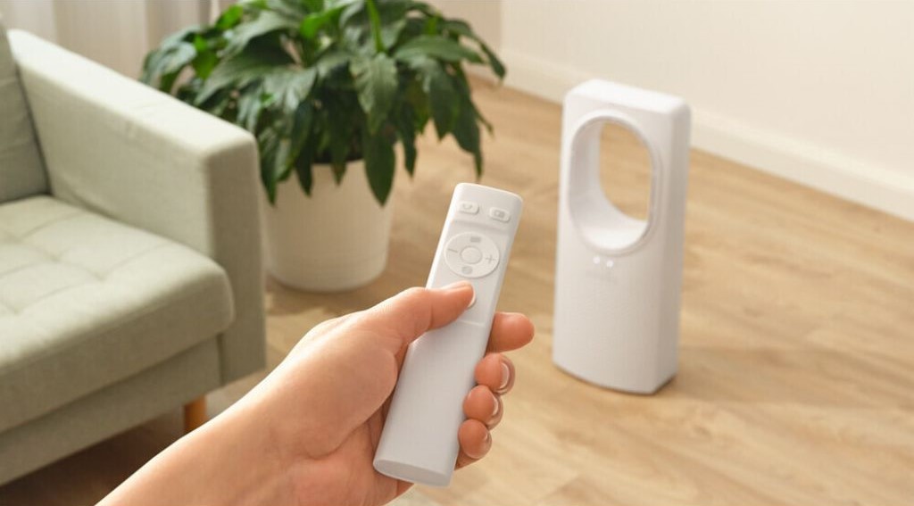 Bezlopatkový stojanový ventilátor s diaľkovým ovládačom Hausmeister HM 8607 6 (1)